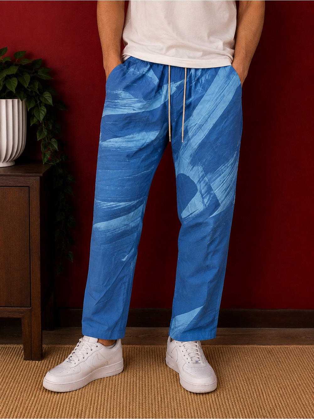 Nike Dri-FIT Sport Clash Woven Training Pants Blue/Volt Mens XL